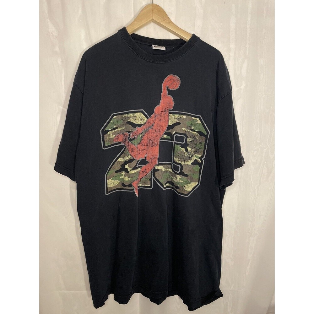 Vintage Pro Power Michael Jordan Mens T Shirt 2XL Super Heavy Camo Black 23